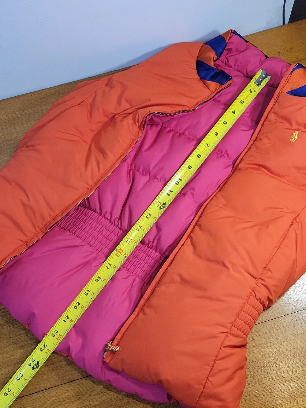 Ralph Lauren Reversible Vest Pink/Orange Youth Sz. L(10-12) Mock Collar Full Zip
